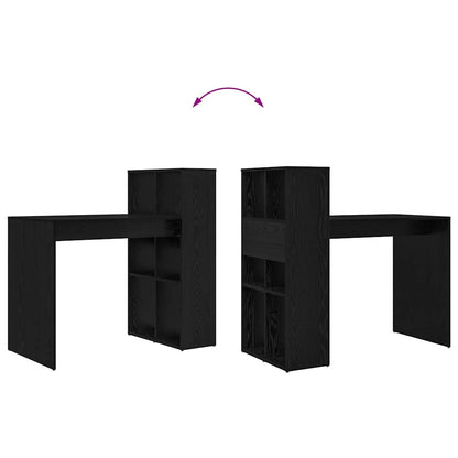 Desk with Shelf Black Oak 108 x 55 x 103.5 cm Engineered Wood