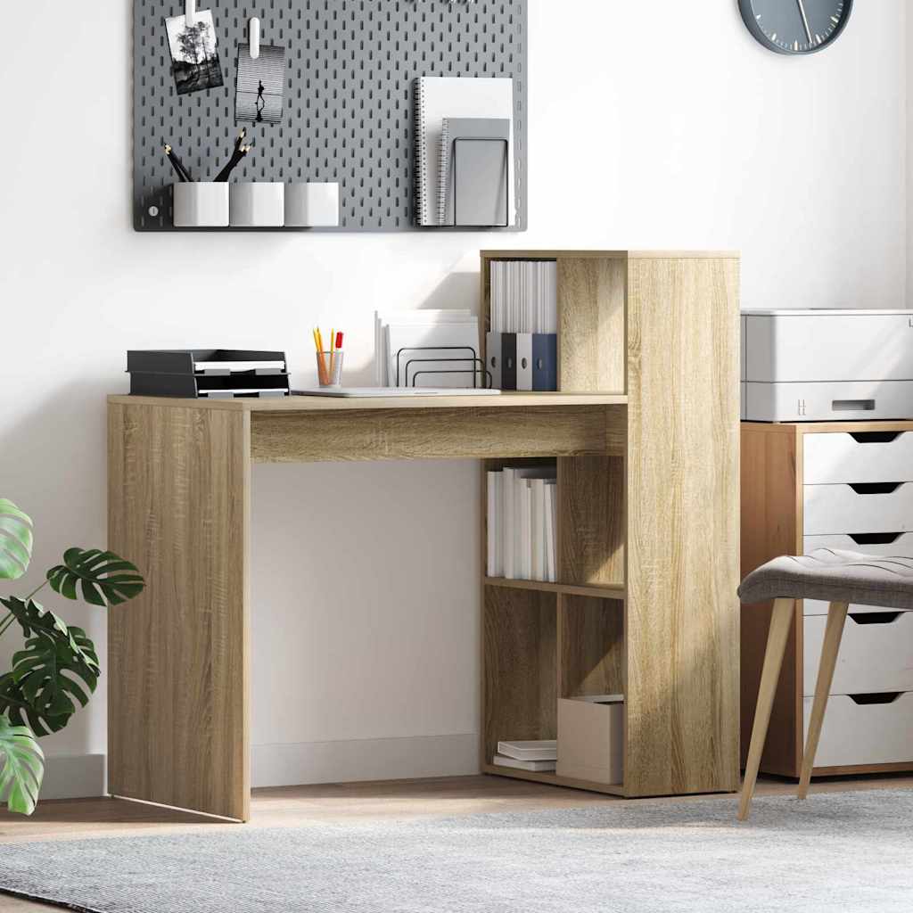 Desk with Shelf Sonoma Oak 108 x 55 x 103.5 cm Engineered Wood