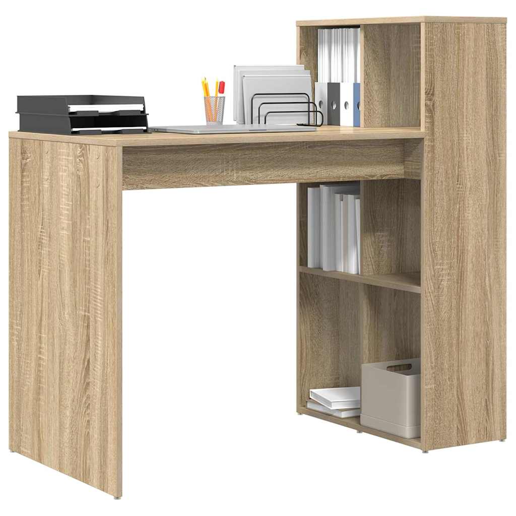 Desk with Shelf Sonoma Oak 108 x 55 x 103.5 cm Engineered Wood
