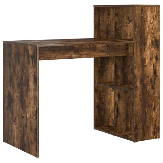 Desk with Shelf Smoked Oak 108 x 55 x 103.5 cm Engineered Wood