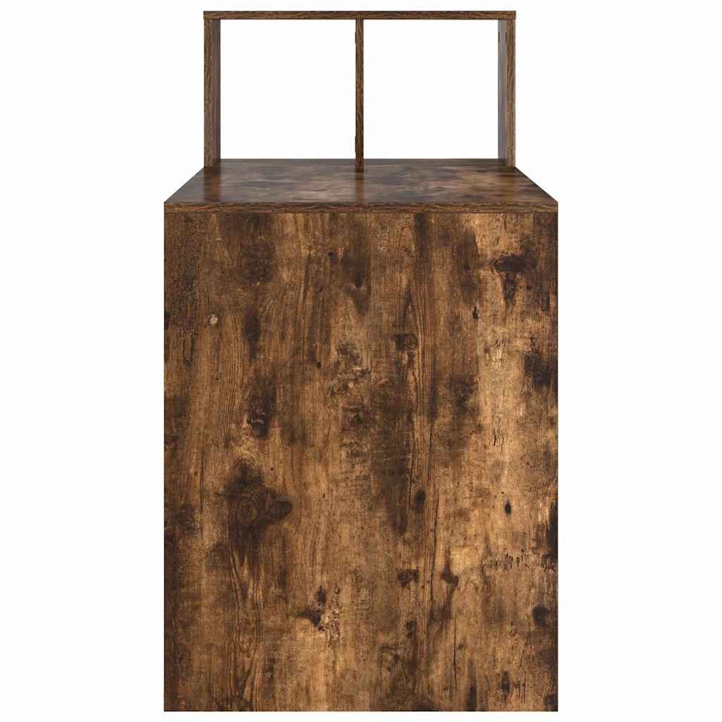 Desk with Shelf Smoked Oak 108 x 55 x 103.5 cm Engineered Wood