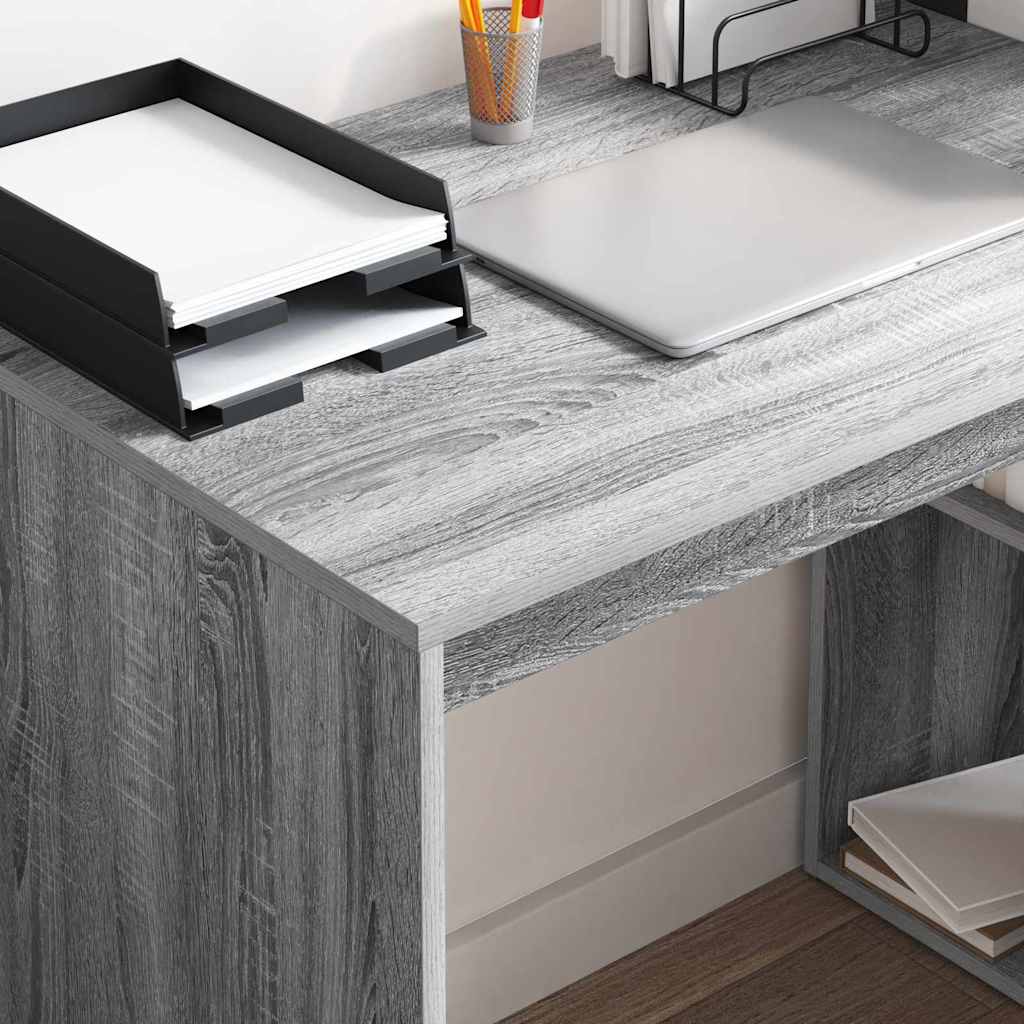 Desk with Shelf Grey Sonoma 108 x 55 x 103.5 cm Engineered Wood
