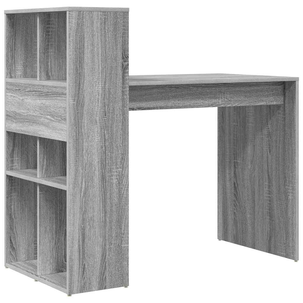 Desk with Shelf Grey Sonoma 108 x 55 x 103.5 cm Engineered Wood