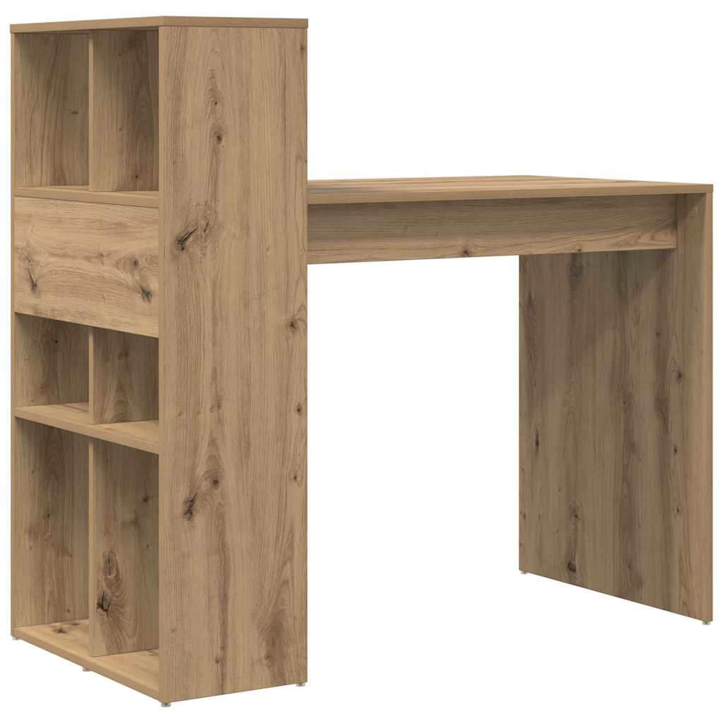 Desk with Shelf Artisan Oak 108 x 55 x 103.5 cm Engineered Wood