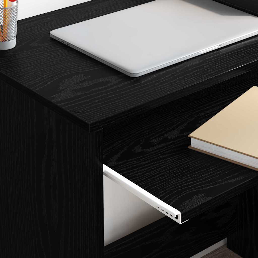 Desk with Drawer Black Oak 106 x 41 x 88.5 cm Engineered Wood