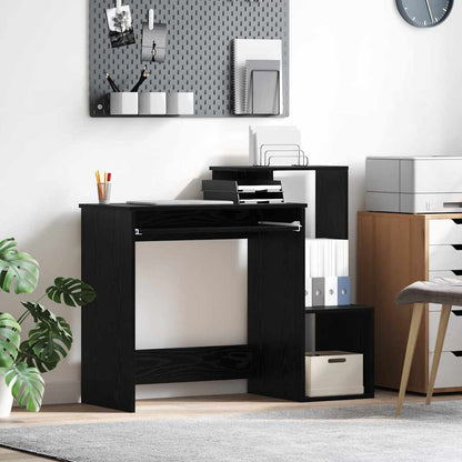 Desk with Drawer Black Oak 106 x 41 x 88.5 cm Engineered Wood