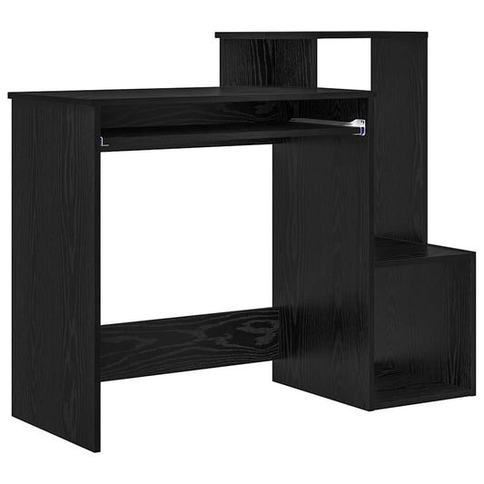 Desk with Drawer Black Oak 106 x 41 x 88.5 cm Engineered Wood