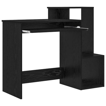 Desk with Drawer Black Oak 106 x 41 x 88.5 cm Engineered Wood