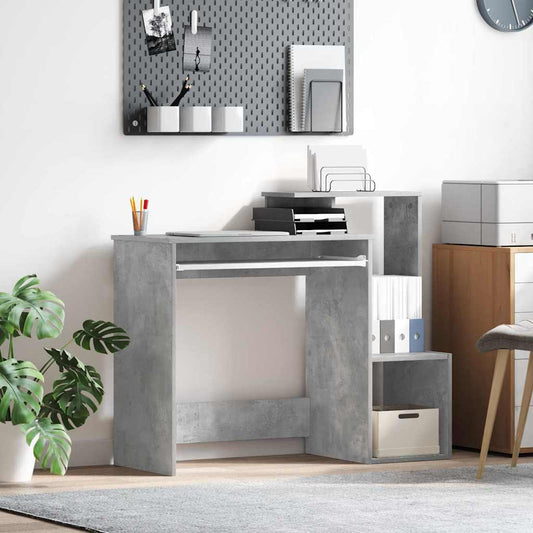 Desk Concrete Grey 106 x 41 x 88.5 cm Engineered Wood