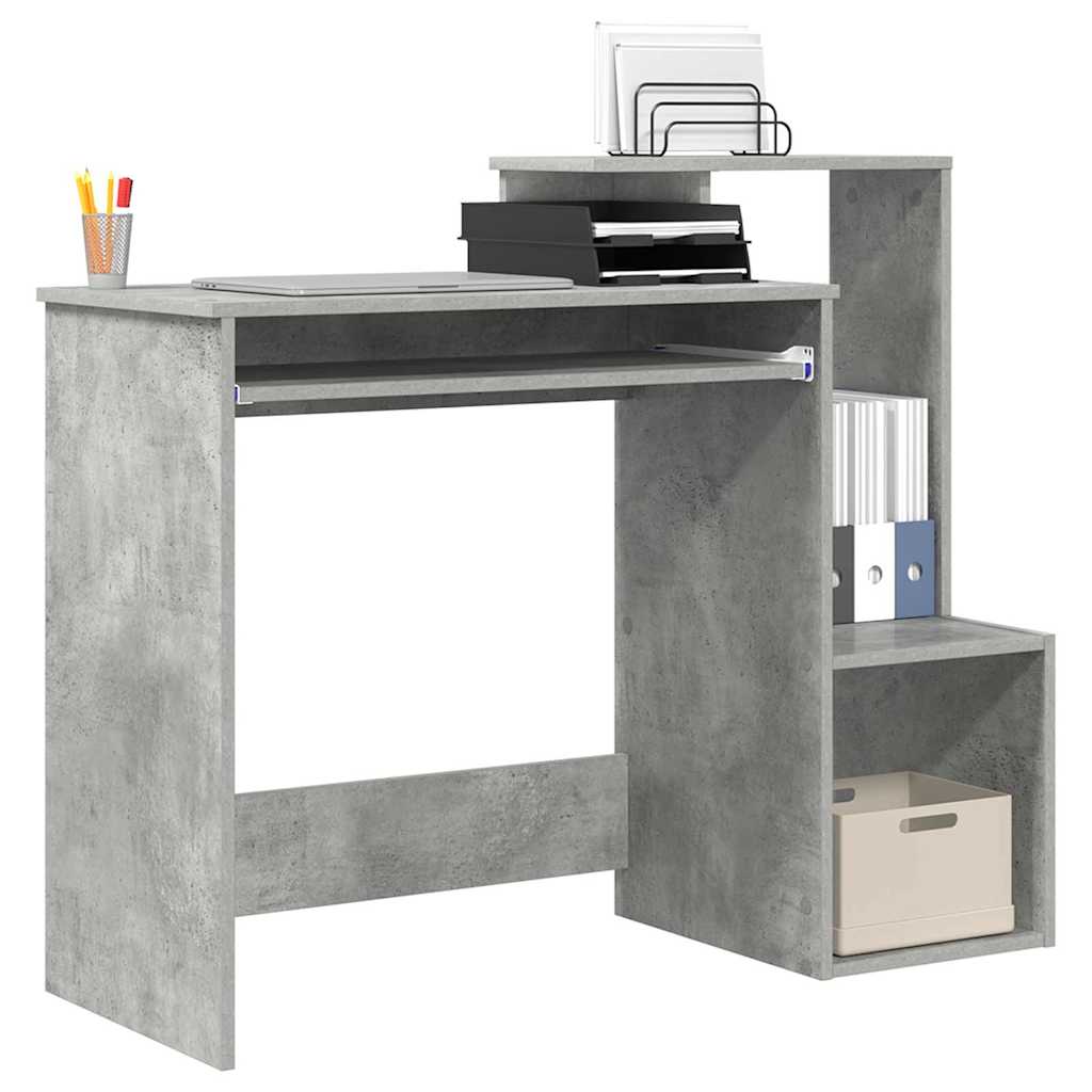 Desk Concrete Grey 106 x 41 x 88.5 cm Engineered Wood