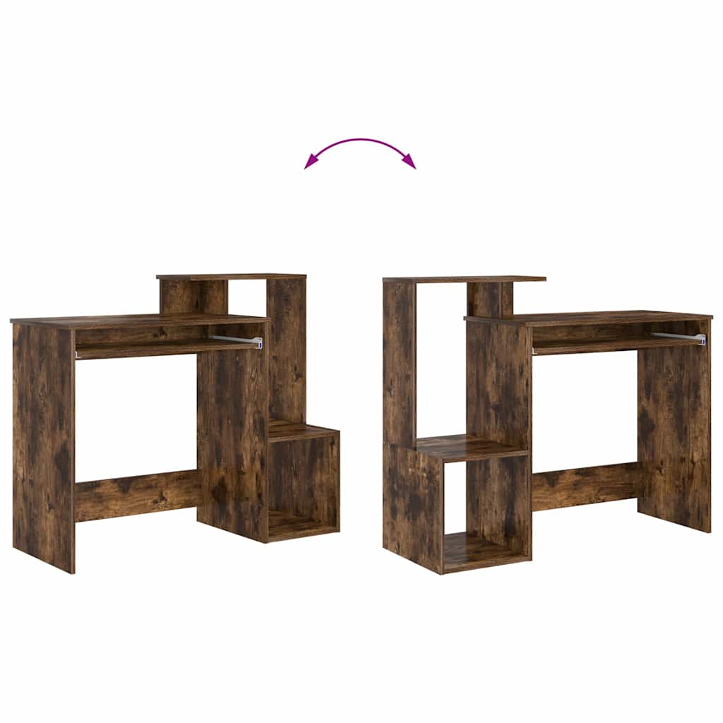 Desk with Drawer Smoked Oak 106 x 41 x 88.5 cm Engineered Wood