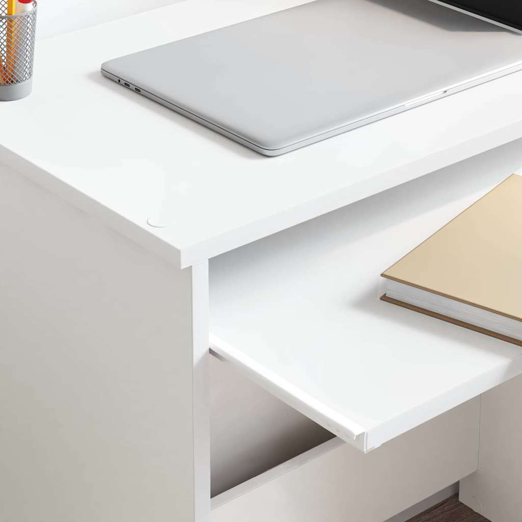 Desk with Drawer White 120.5 x 44 x 88.5 cm Engineered Wood