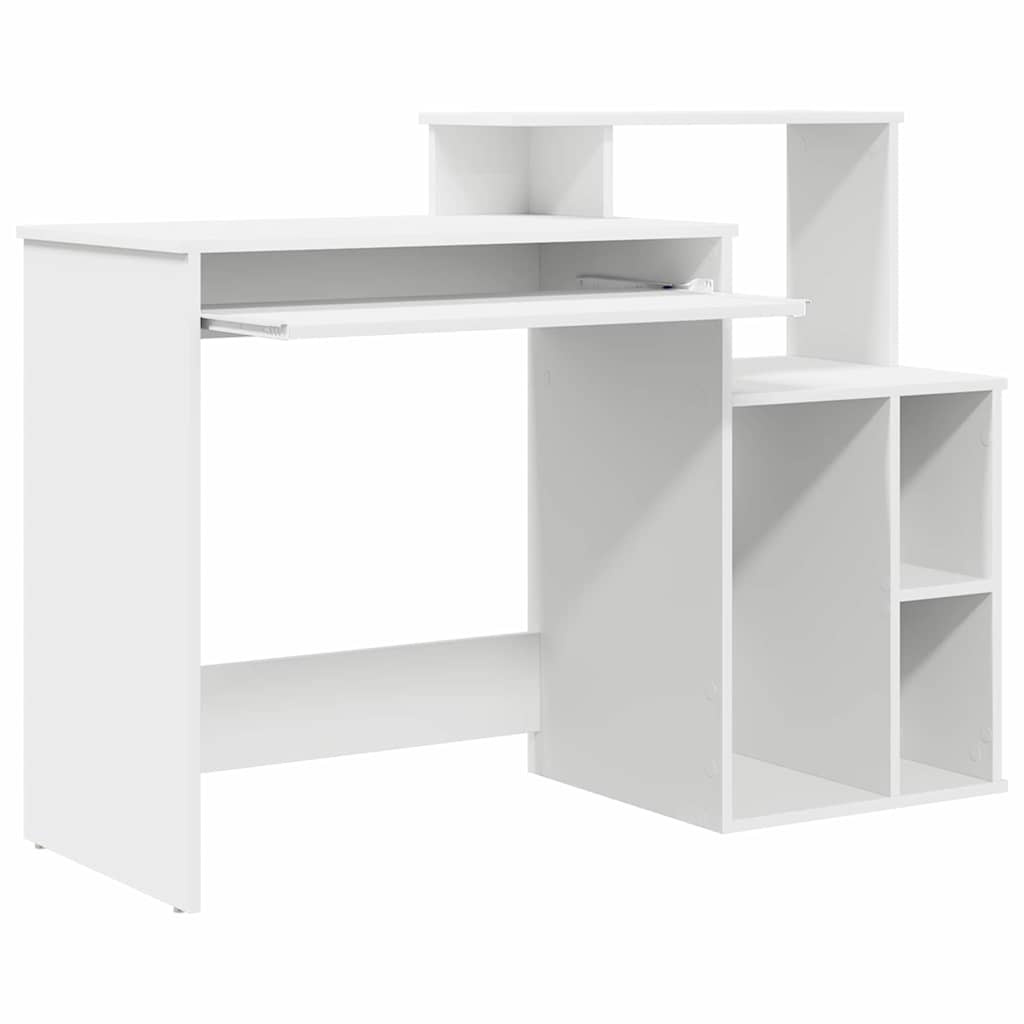 Desk with Drawer White 120.5 x 44 x 88.5 cm Engineered Wood