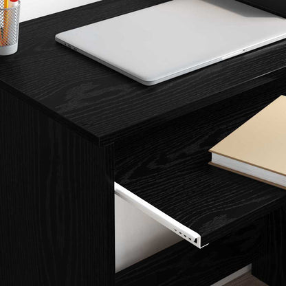 Desk with Drawer Black Oak 120.5 x 44 x 88.5 cm Engineered Wood