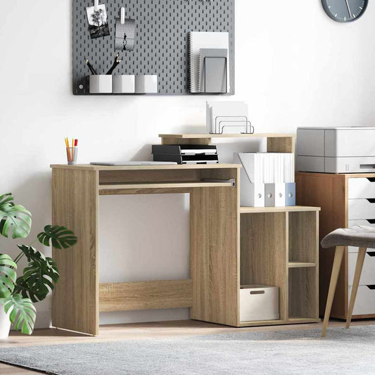 Desk with Shelf Sonoma Oak 120.5 x 44 x 88.5 cm Engineered Wood