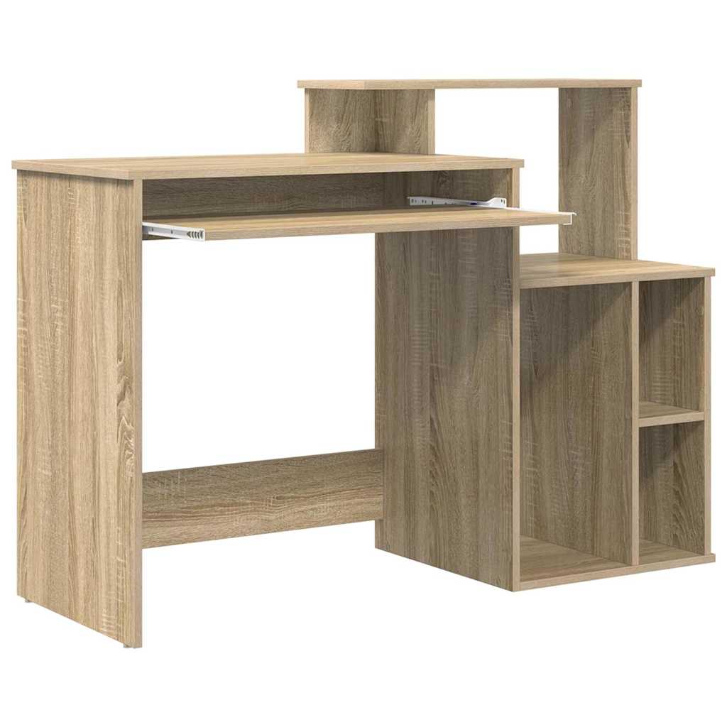 Desk with Shelf Sonoma Oak 120.5 x 44 x 88.5 cm Engineered Wood