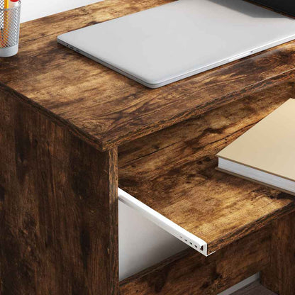 Desk with Shelf Smoked Oak 120.5 x 44 x 88.5 cm Engineered Wood