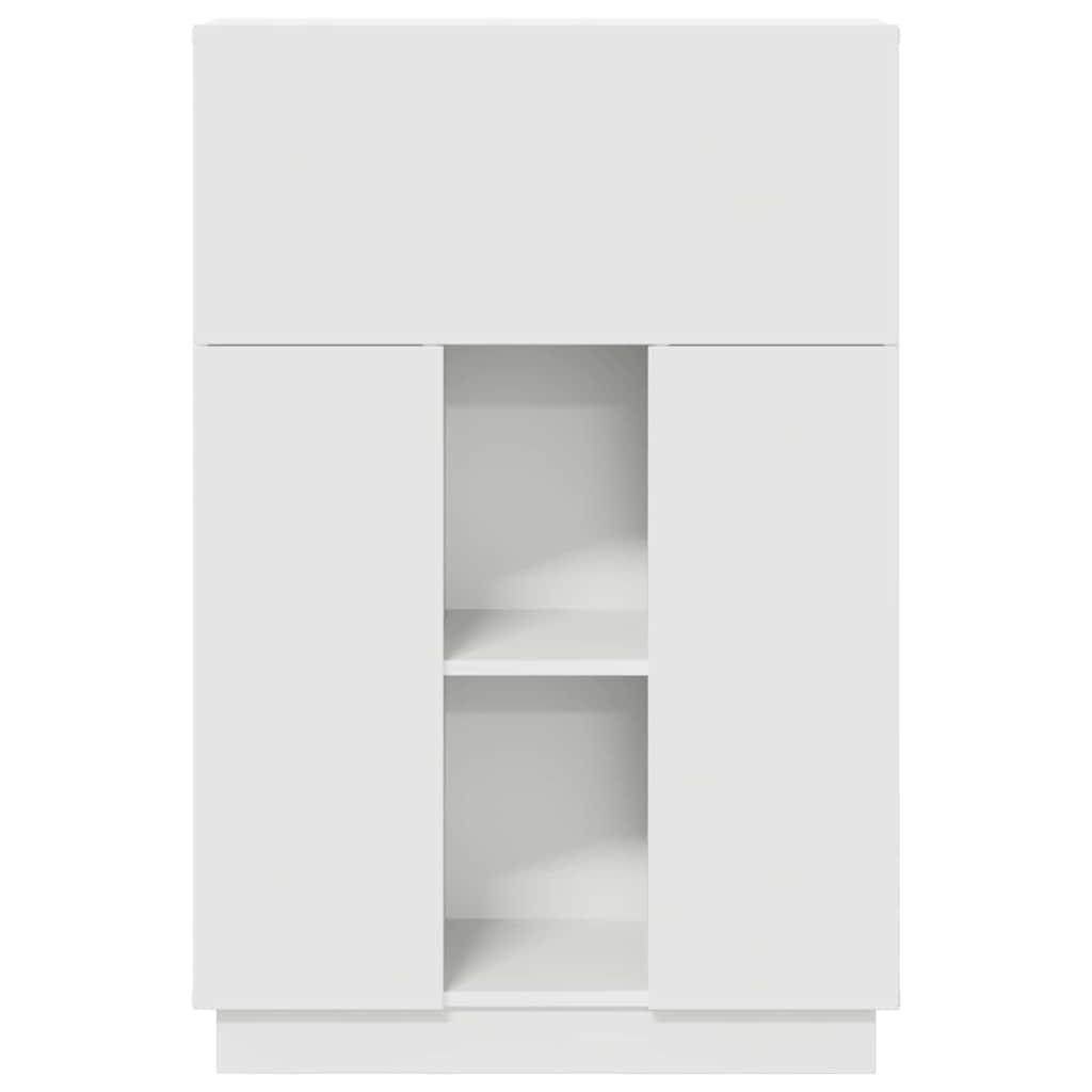 Desk with Shelf White 71.5 x 31.5 x 106.5 cm Engineered Wood