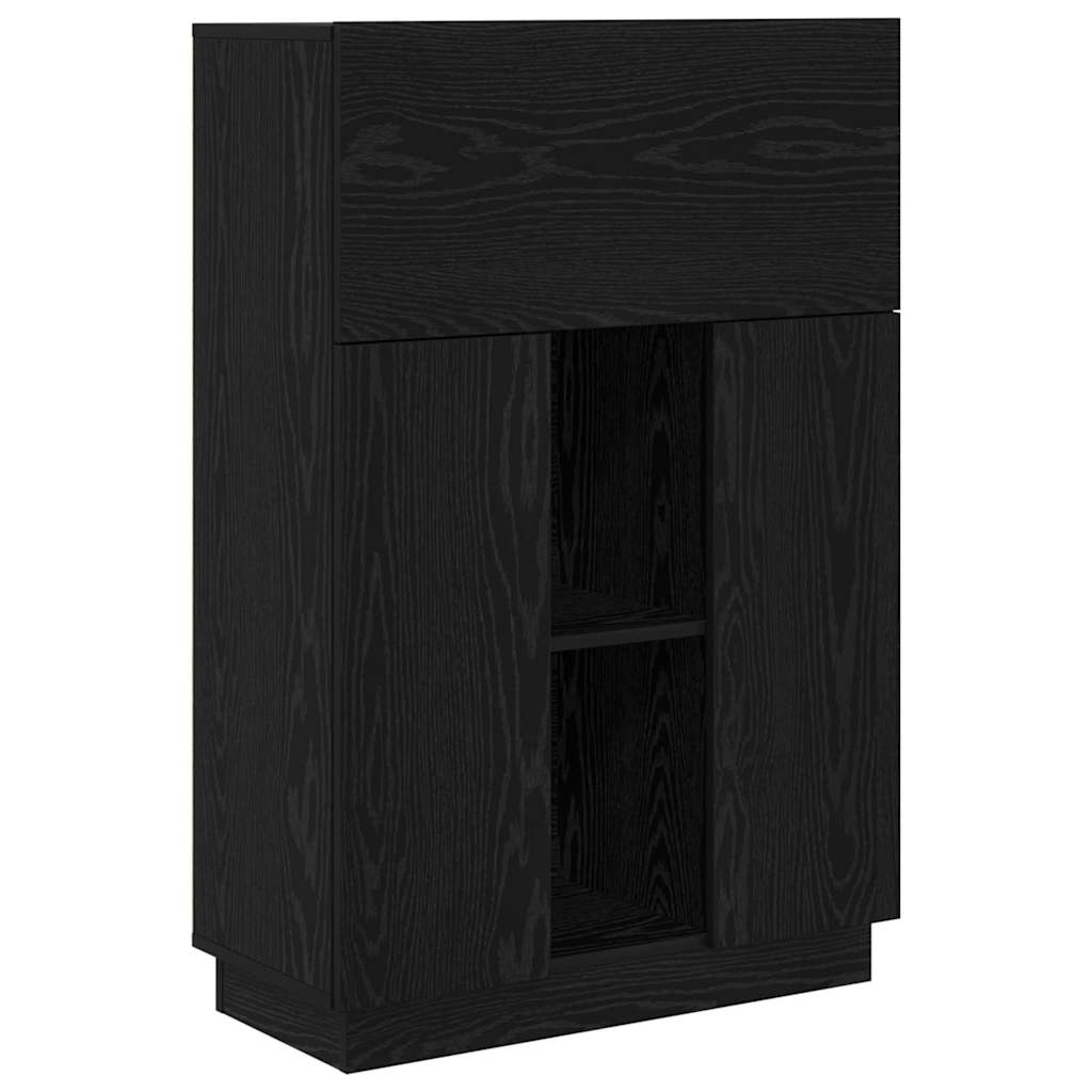 Desk with Door Black Oak 71.5 x 31.5 x 106.5 cm Engineered Wood
