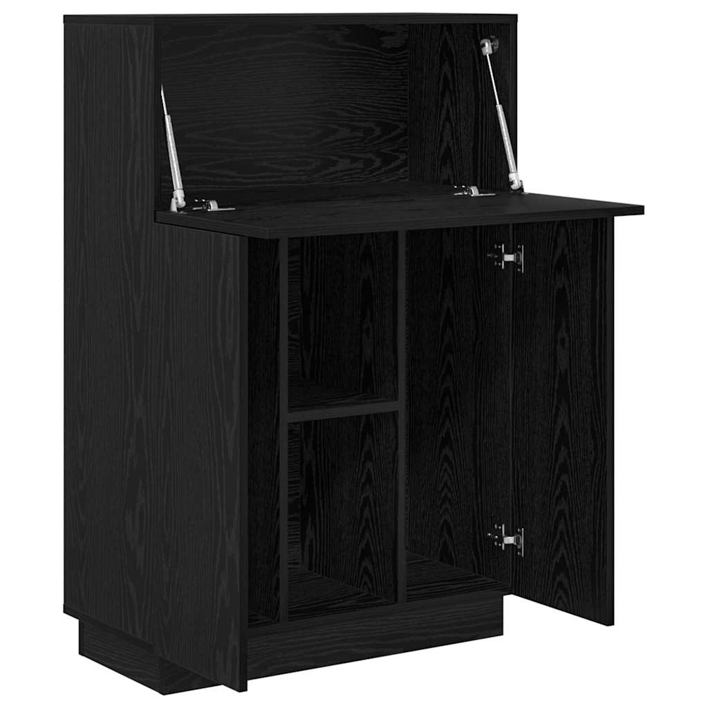Desk with Door Black Oak 71.5 x 31.5 x 106.5 cm Engineered Wood