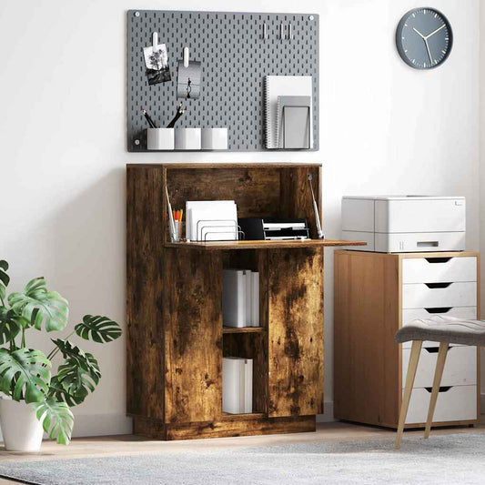 Desk Smoked Oak 71.5 x 31.5 x 106.5 cm Engineered Wood