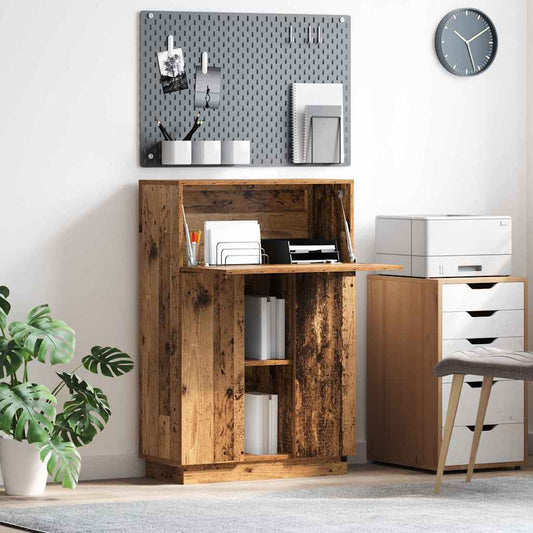 Desk with Shelf Old Wood 71.5 x 31.5 x 106.5 cm Engineered Wood