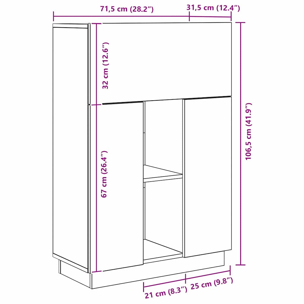 Desk with Shelf Old Wood 71.5 x 31.5 x 106.5 cm Engineered Wood