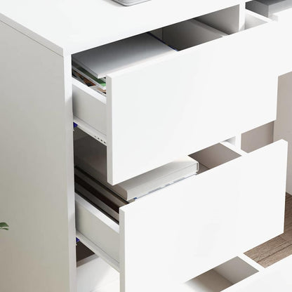 Desk with Drawer White 90 x 37.5 x 75 cm Engineered Wood