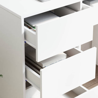 Desk with Drawer White 90 x 37.5 x 75 cm Engineered Wood