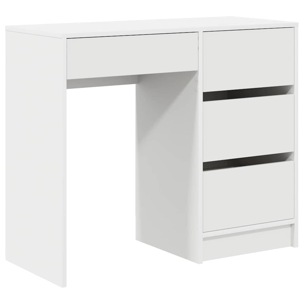 Desk with Drawer White 90 x 37.5 x 75 cm Engineered Wood