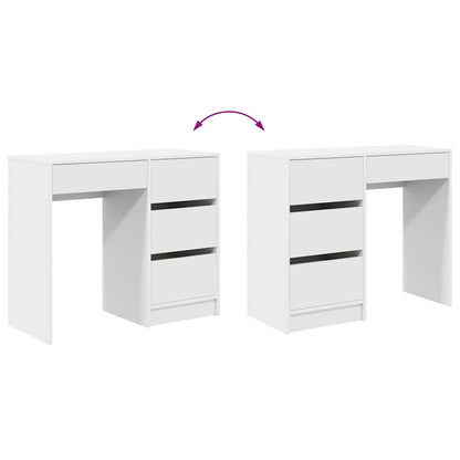 Desk with Drawer White 90 x 37.5 x 75 cm Engineered Wood