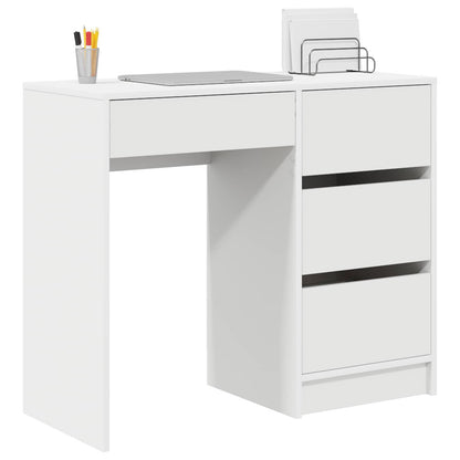 Desk White Engineered Wood 90 x 37.5 x 75 cm