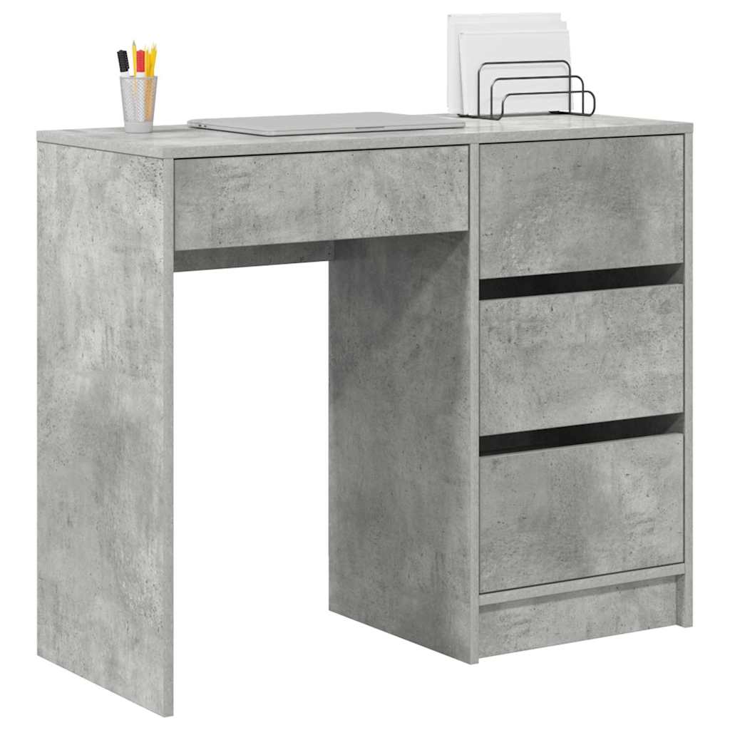 Desk Concrete Grey 90 x 37.5 x 75 cm Engineered Wood