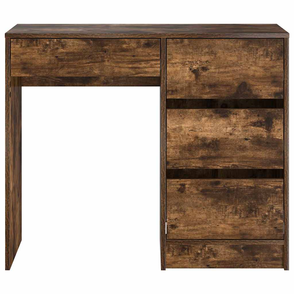Desk with Drawer Smoked Oak 90 x 37.5 x 75 cm Engineered Wood
