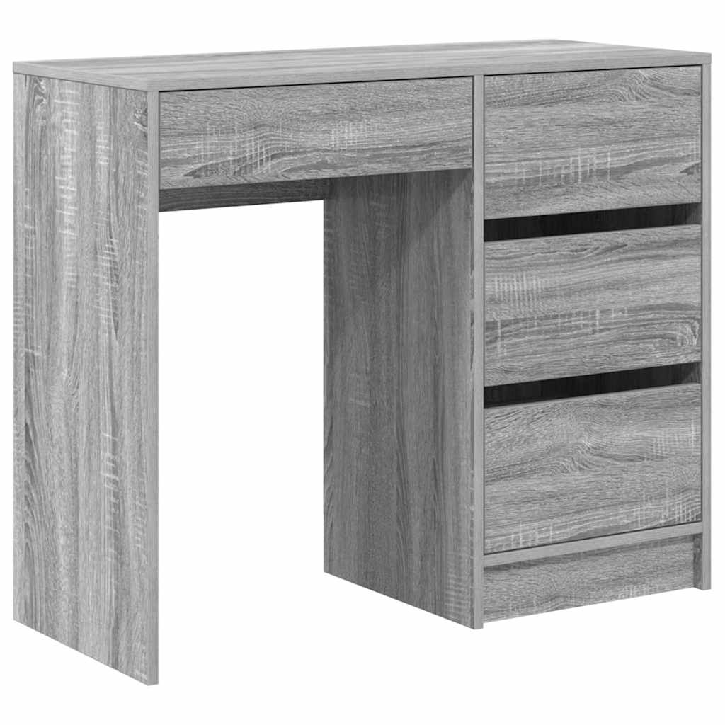 Desk with Drawer Grey Sonoma 90 x 37.5 x 75 cm Engineered Wood
