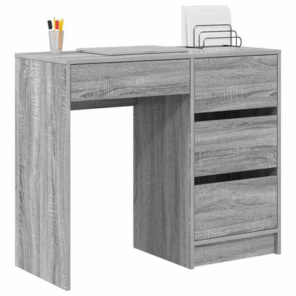 Desk with Drawer Grey Sonoma 90 x 37.5 x 75 cm Engineered Wood