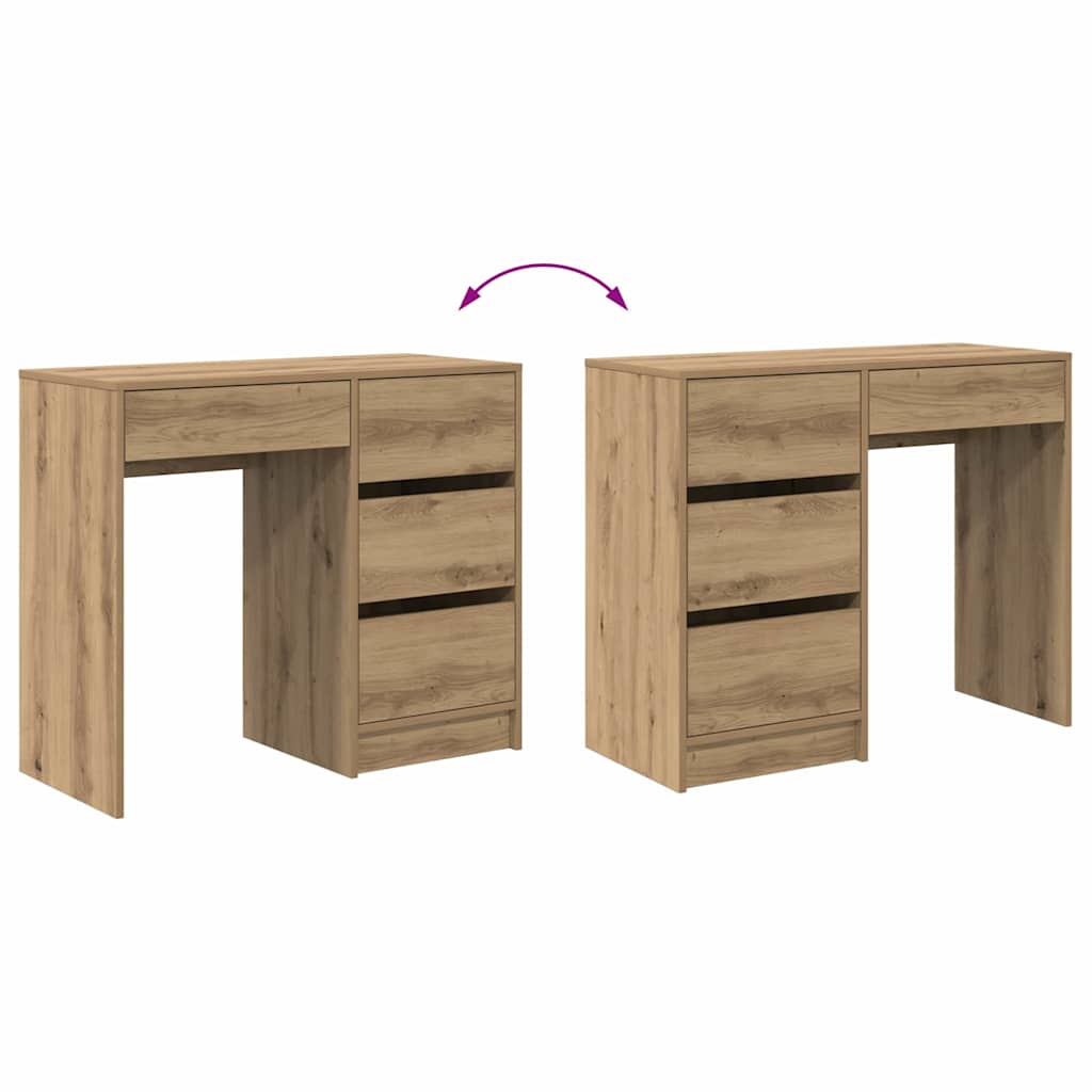 Desk with Drawer Artisan Oak 90 x 37.5 x 75 cm Engineered Wood