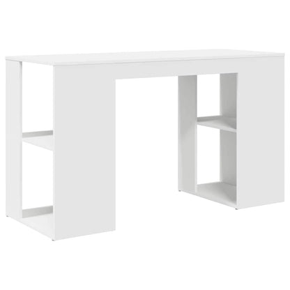 Desk White Engineered Wood 130 x 50.5 x 75 cm