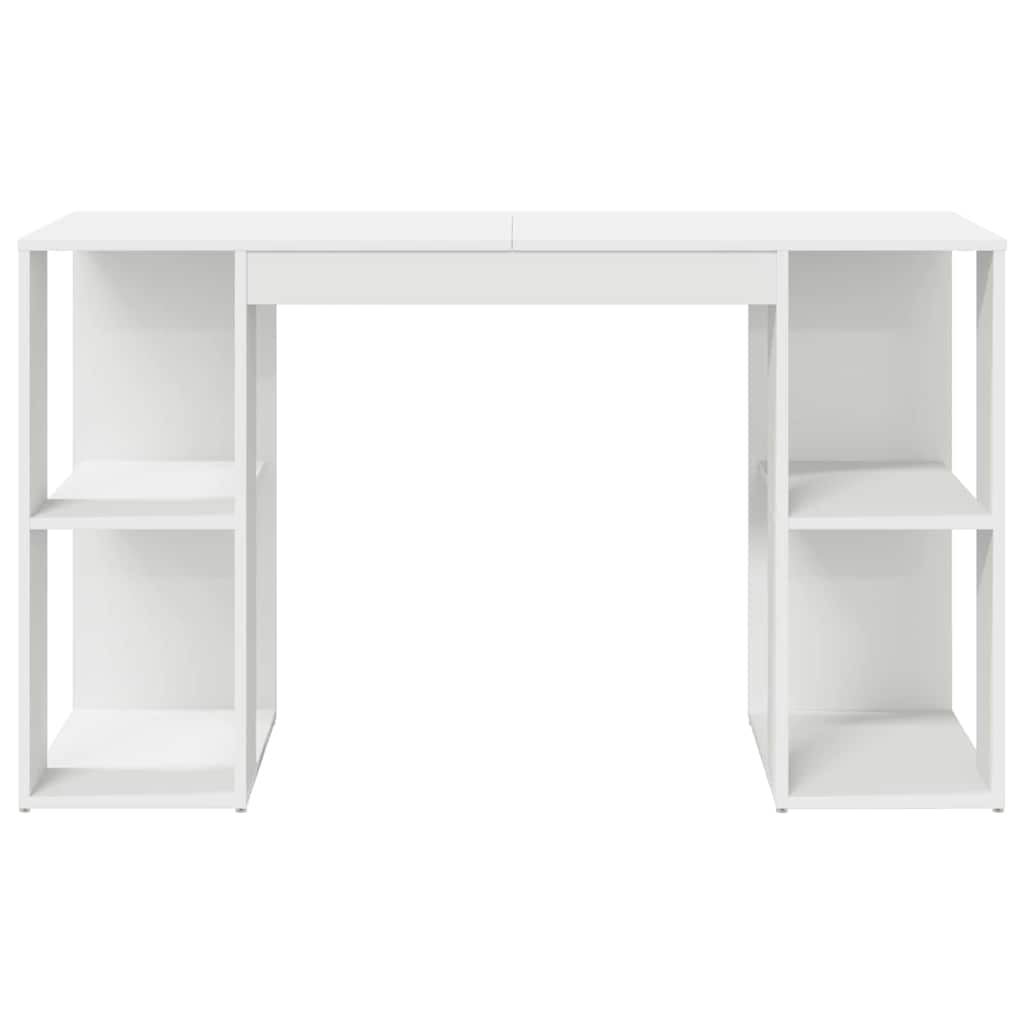 Desk White Engineered Wood 130 x 50.5 x 75 cm