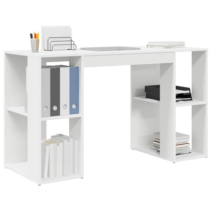 Desk White Engineered Wood 130 x 50.5 x 75 cm