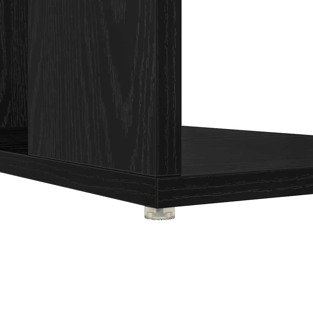 Desk with Shelf Black Oak 130 x 50.5 x 75 cm Engineered Wood