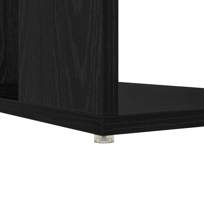 Desk with Shelf Black Oak 130 x 50.5 x 75 cm Engineered Wood