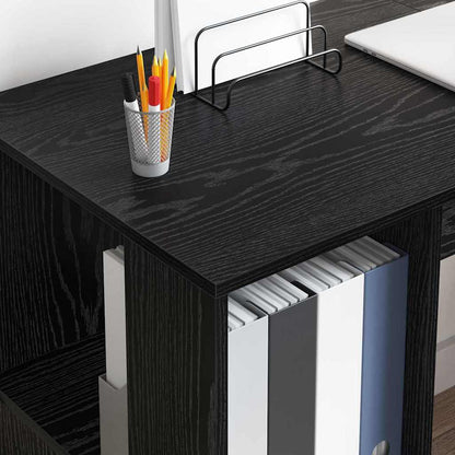 Desk Black Oak Engineered Wood 130 x 50.5 x 75 cm