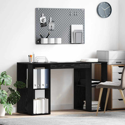 Desk Black Oak Engineered Wood 130 x 50.5 x 75 cm