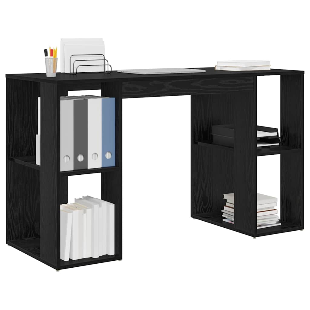 Desk Black Oak Engineered Wood 130 x 50.5 x 75 cm