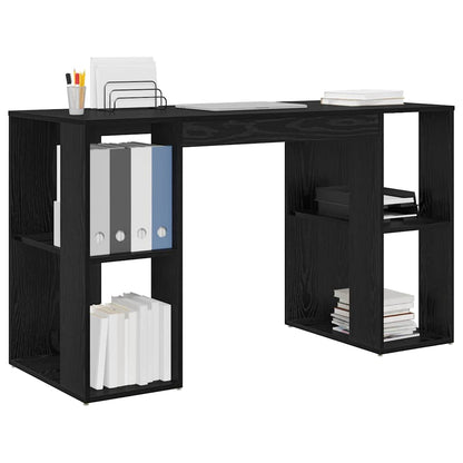 Desk Black Oak Engineered Wood 130 x 50.5 x 75 cm