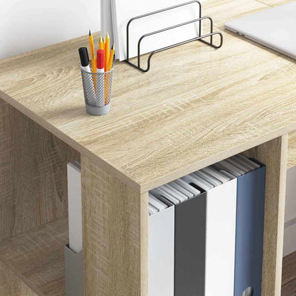 Desk Sonoma Oak Engineered Wood 130 x 50.5 x 75 cm