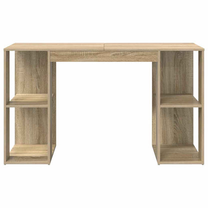Desk with Shelf Sonoma Oak 130 x 50.5 x 75 cm Engineered Wood