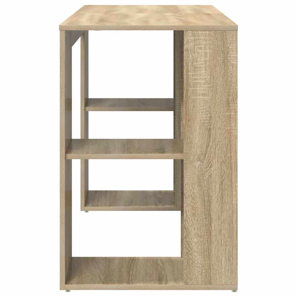 Desk with Shelf Sonoma Oak 130 x 50.5 x 75 cm Engineered Wood