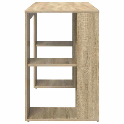 Desk with Shelf Sonoma Oak 130 x 50.5 x 75 cm Engineered Wood